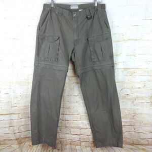 Columbia VTG Y2K Convertible Cargo Pants Mens 36X30 Olive Green Zip Off Cotton
